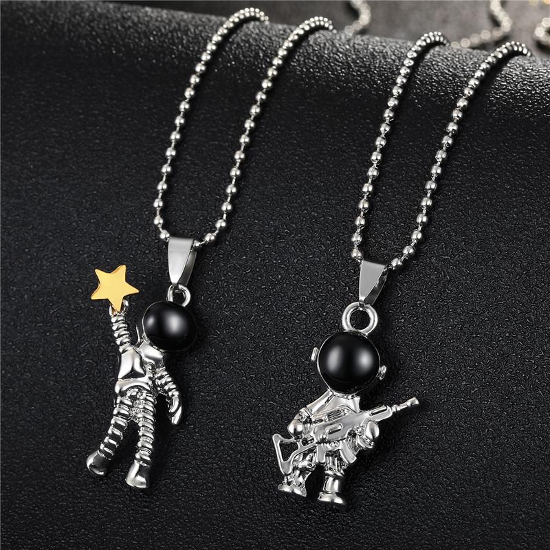 Pendant Necklaces 1PC Punk Creative Astronaut Stainless Steel Necklace For Men Women Cute Cartoons Cosmonaut Star Choker Chain Jewelry, Silver
Pendant Necklaces 1PC Punk Creative Astronaut Stainless Steel Necklace For Men Women Cute Cartoons Cosmonaut Star Choker Chain Jewelry, Silver