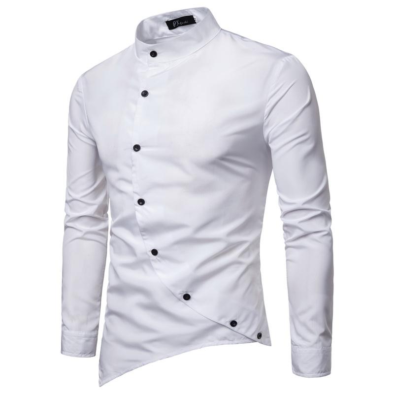 Men's Casual Shirts Retro Long Sleeve Shirt, 77777, Fall Fashion, Buttons, Satin Silk, Black Loose Shirt