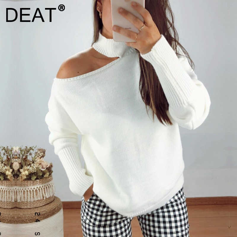 DEAT Spring Autumn Arrivals Solid Color Long Sleeve Halter Off Shoulder Loose Asymmetrical Fashion Sweater MZ658 210709, Khaki
DEAT Spring Autumn Arrivals Solid Color Long Sleeve Halter Off Shoulder Loose Asymmetrical Fashion Sweater MZ658 210709, Khaki