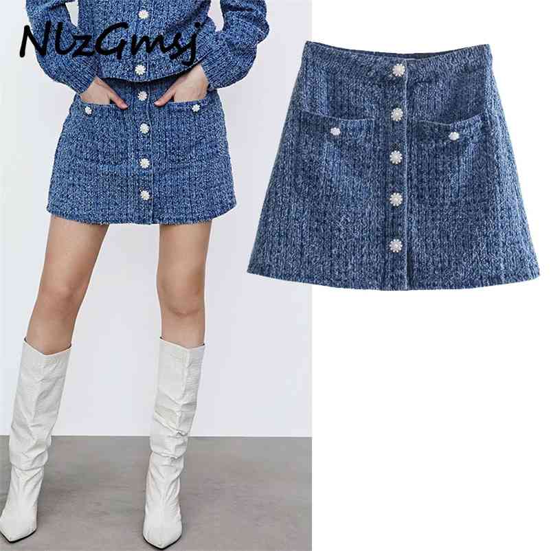 Skirt Women spring and Autumn Blue Women' pocket small fragrance button casual A-type thin skirt 03 210628, As picture
Skirt Women spring and Autumn Blue Women' pocket small fragrance button casual A-type thin skirt 03 210628, As picture