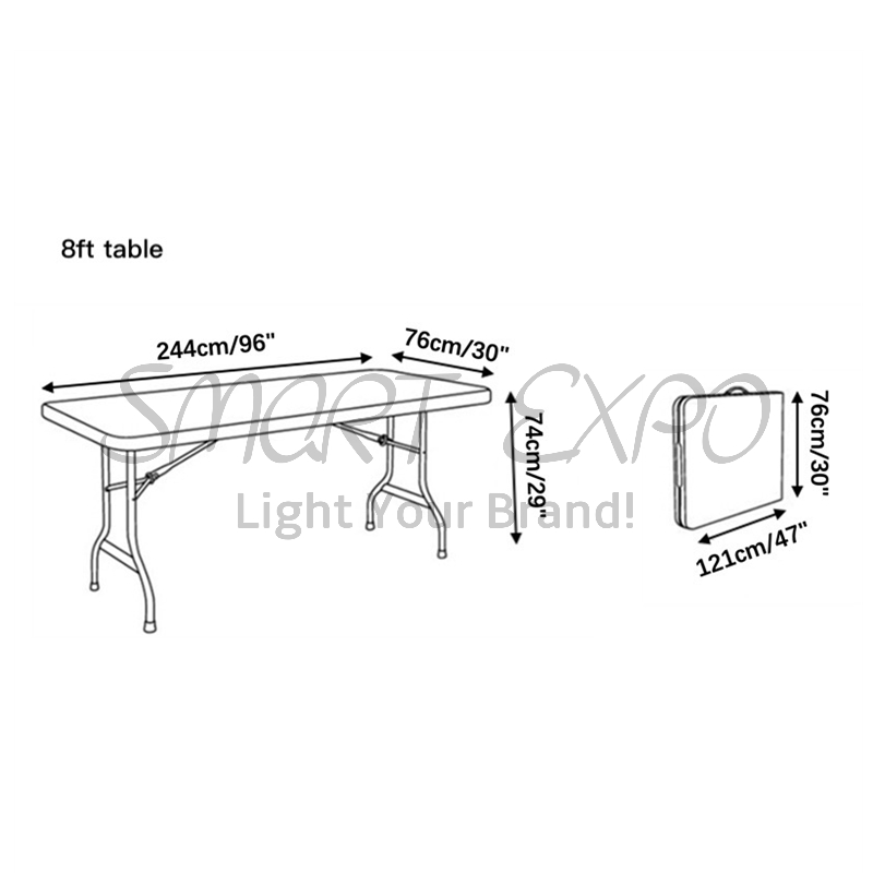 8ft Stretch Fabric Table Cover Fits Retail Supplies Printed Full Color Dye Sub Tablecloth Custom Elasticity Counter Cloth