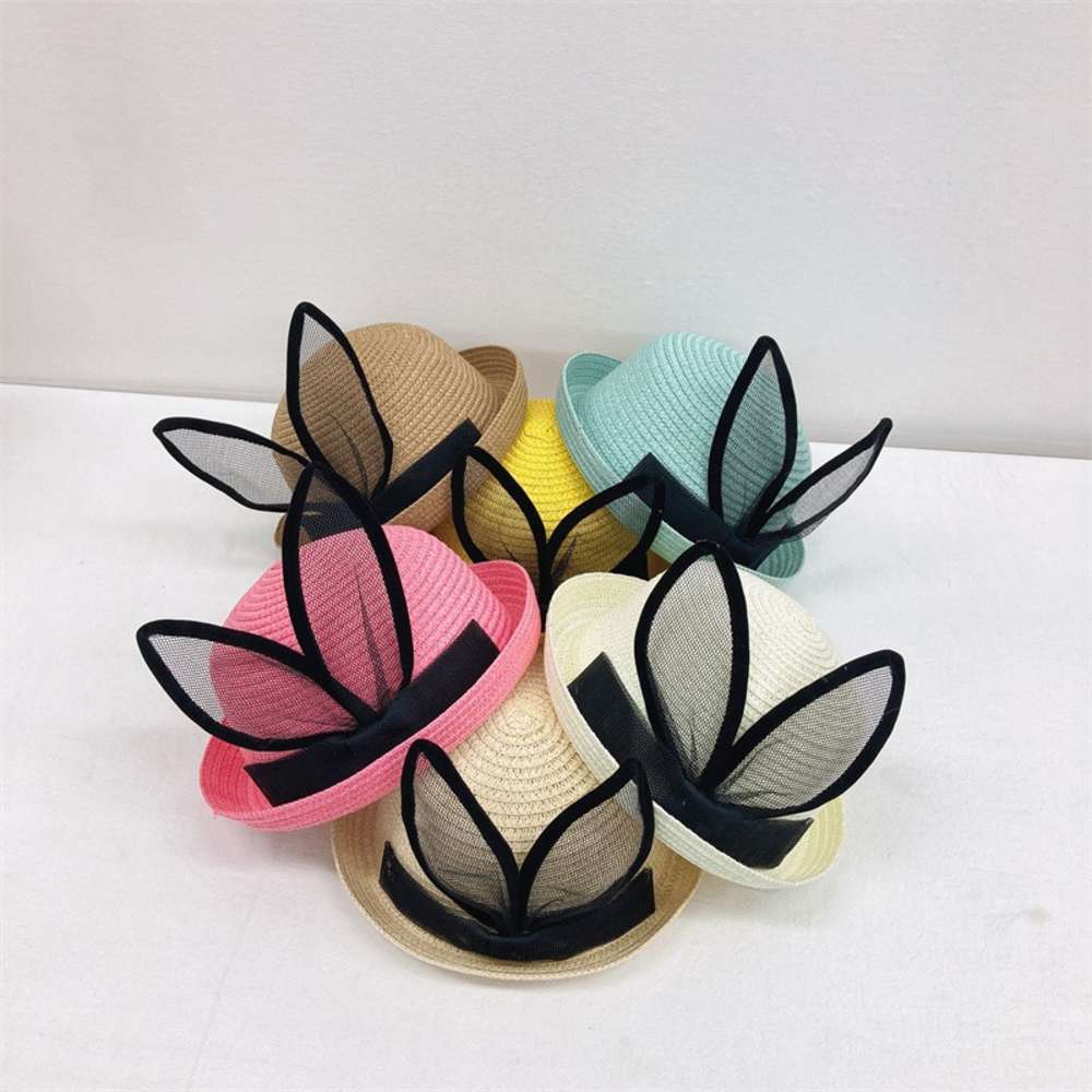 Ins little fresh children's straw hat summer lovely sun lace rabbit ear beach, Yellow
Ins little fresh children's straw hat summer lovely sun lace rabbit ear beach, Yellow