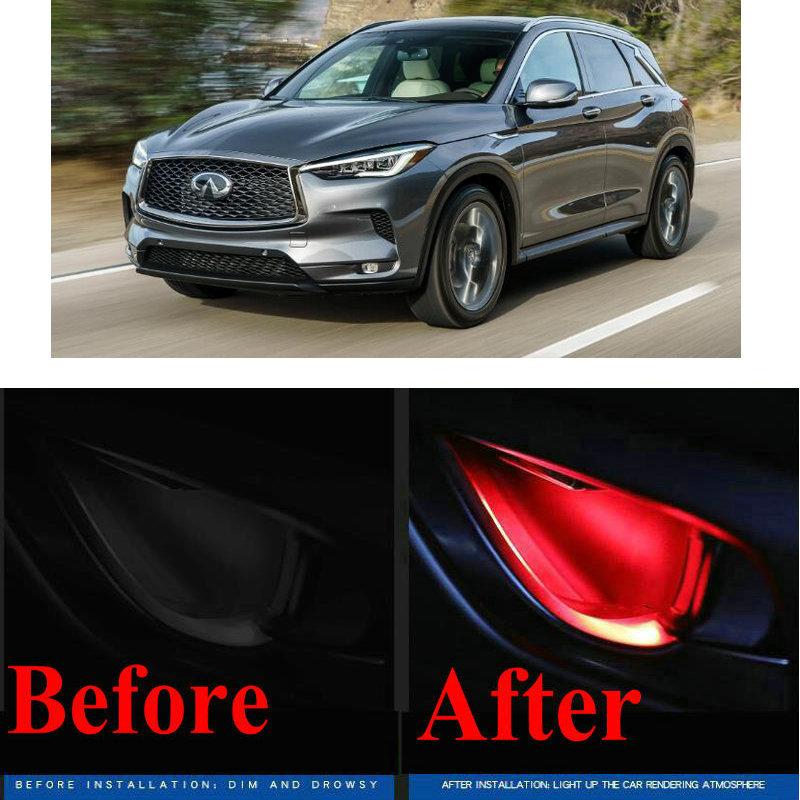 4pc CF Style Stickers On Cars Interior Inside Door Handle Atmosphere Lamp For Infiniti QX50 QX60 QX70 QX80 Fx50 G37 M35 M45 LED Emergency Li
4pc CF Style Stickers On Cars Interior Inside Door Handle Atmosphere Lamp For Infiniti QX50 QX60 QX70 QX80 Fx50 G37 M35 M45 LED Emergency Li