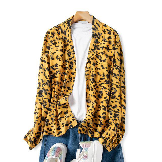 Women' Blouses & Shirts 7Evening Silk Ladies Yellow Leopard Print Notched Collar Shirt Top - 2021 Latest Single Pocket Animal Printed, Leopard as pic
Women' Blouses & Shirts 7Evening Silk Ladies Yellow Leopard Print Notched Collar Shirt Top - 2021 Latest Single Pocket Animal Printed, Leopard as pic