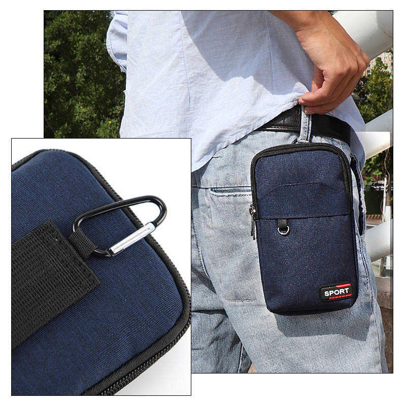 Multifunction Waterproof Oxford cloth Men mobile phone bag Shoulder Bags for man Waist packs with Belt Holder Coin Purse Pocket 210708
