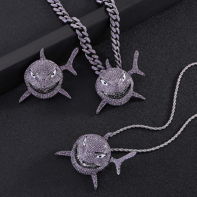 Fashion Iced Out Shark Necklace Luxury Bling Rhinestones Cuban Link Chain Pendant Necklace for Men Hip Hop Jewelry X0509
Fashion Iced Out Shark Necklace Luxury Bling Rhinestones Cuban Link Chain Pendant Necklace for Men Hip Hop Jewelry X0509