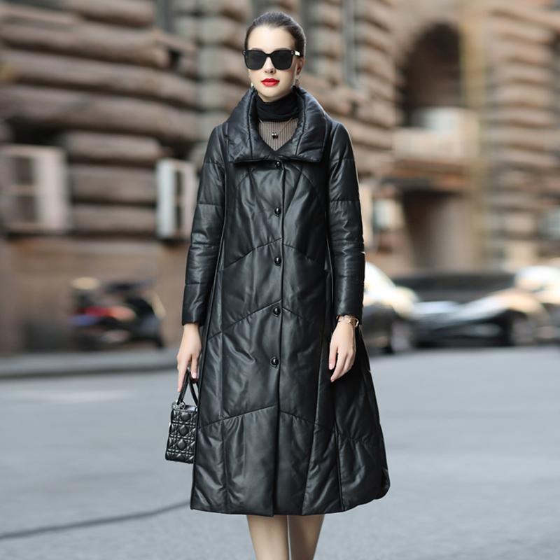 Women's Leather & Faux 100% Sheepskin Coat Winter Warm 90% White Duck Down Jacket Long Elegant Ladies Coats Woman Chaquetas Para Mujer WPY46, Black
Women's Leather & Faux 100% Sheepskin Coat Winter Warm 90% White Duck Down Jacket Long Elegant Ladies Coats Woman Chaquetas Para Mujer WPY46, Black