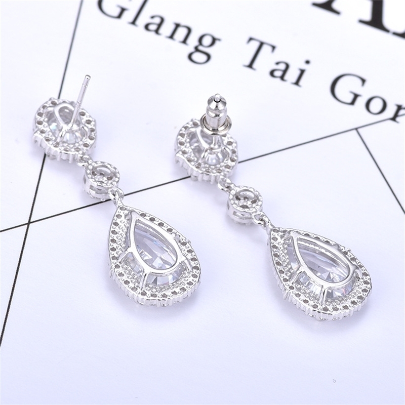 925 Sterling Silver Needle Cubic Zirconia Drop Dangle Earrings For Women Girls Wedding Party Jewelry Gifts Retail
925 Sterling Silver Needle Cubic Zirconia Drop Dangle Earrings For Women Girls Wedding Party Jewelry Gifts Retail