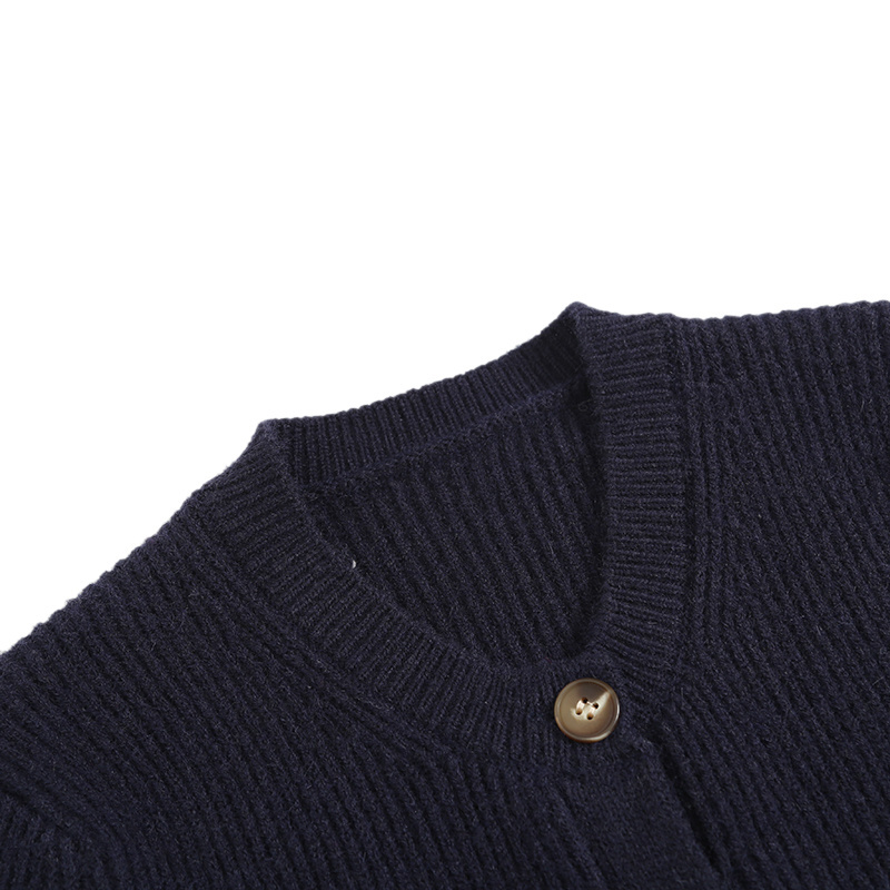 Women Solid Round Neck Cardigan Spring Autumn Knitted Short Sweater Arrival Bottom Casual Single Breasted Top 210521wtt