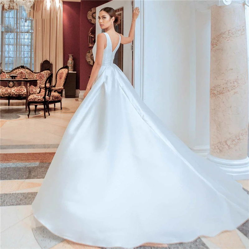 Satin jumpsuit Wedding Dresses Bridal Gowns 2021 with Overskirt Bride Reception Beach Garden Women Pant Suits Vestido De Noiva