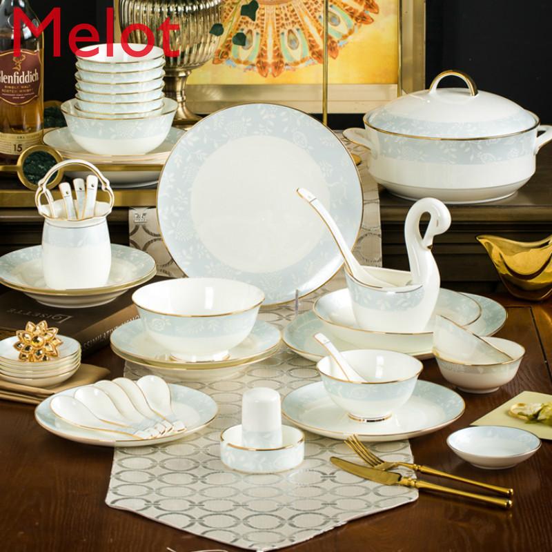 Tableware Set Jingdezhen Bone China Bowl And Plate Combination Household Dish Ceramic Chopsticks Bowls
Tableware Set Jingdezhen Bone China Bowl And Plate Combination Household Dish Ceramic Chopsticks Bowls