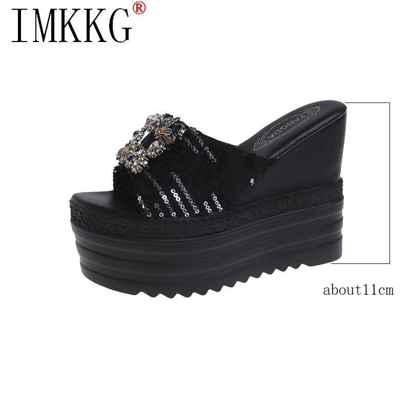 Crystal Slippers Women Summer Platform Wedge Sandals High Heels Beach Slides, Black
Crystal Slippers Women Summer Platform Wedge Sandals High Heels Beach Slides, Black