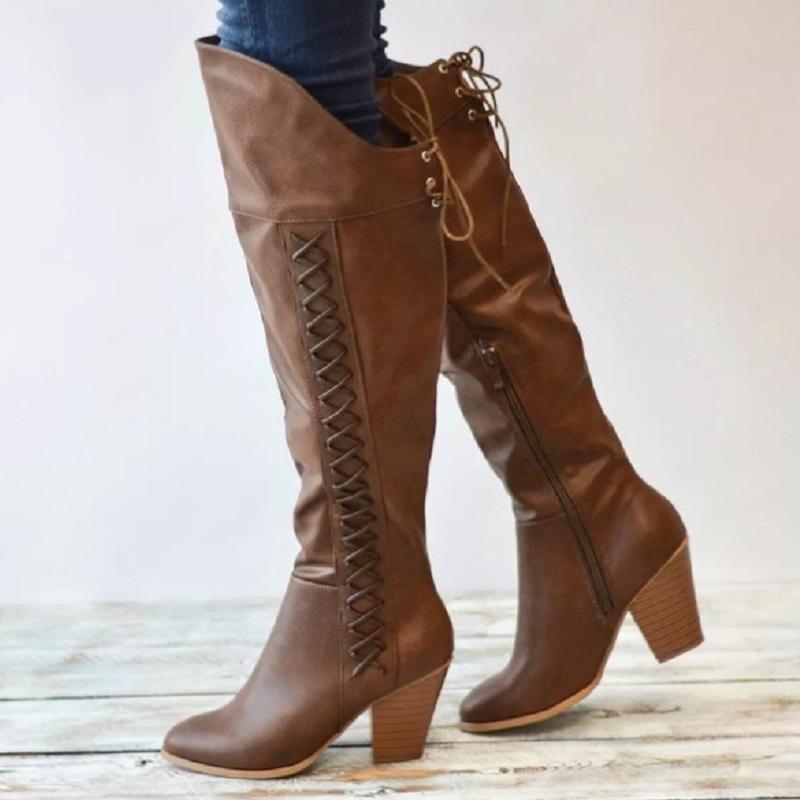 Boots Women Long Autumn Winter Lace Up Over The Knee Pu Leather High Heels Ladies Shoes Platform Thigh Big Size, Black
Boots Women Long Autumn Winter Lace Up Over The Knee Pu Leather High Heels Ladies Shoes Platform Thigh Big Size, Black