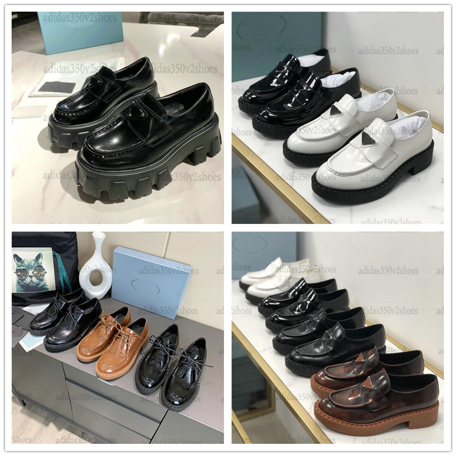 Monolith Loafers Women Designer Shoes Triangle logo Patch Chunky Loafer Slip-on Black White Leather Thick Rubber Sole Round toe
Monolith Loafers Women Designer Shoes Triangle logo Patch Chunky Loafer Slip-on Black White Leather Thick Rubber Sole Round toe