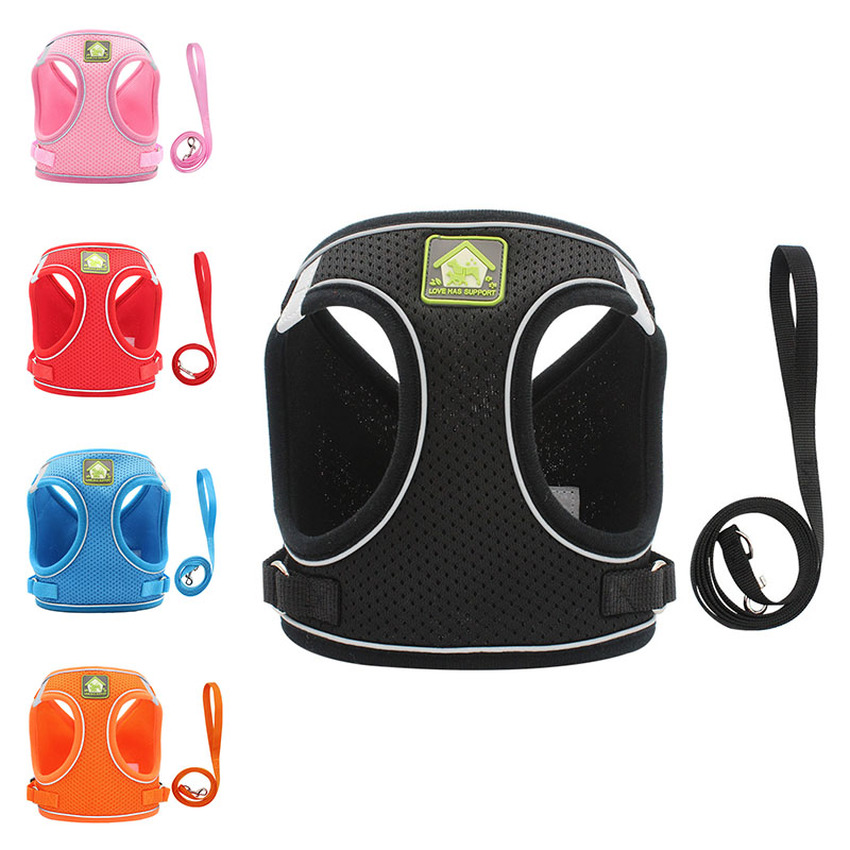 Waistcoat Mesh Reflect Light Breathable Harnesses Leash Set Adjustable Dog Collar Pet Dogs Supplies Will and Sandy Black Blue Red
Waistcoat Mesh Reflect Light Breathable Harnesses Leash Set Adjustable Dog Collar Pet Dogs Supplies Will and Sandy Black Blue Red