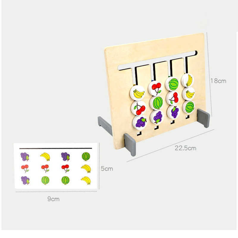 Colors And Fruits Double Sided Matching Game Logical Reasoning Training Kids Educational Wooden Toy Children