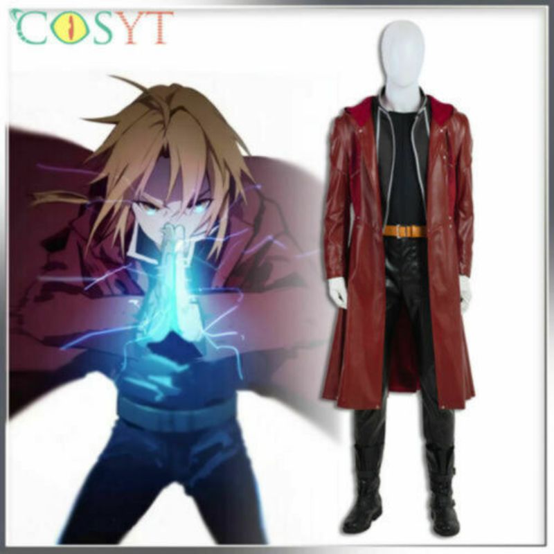 Fullmetal Alchemist Edward Elric Cosplay Costume Leather Red Cloak Outfits, Photo color
Fullmetal Alchemist Edward Elric Cosplay Costume Leather Red Cloak Outfits, Photo color