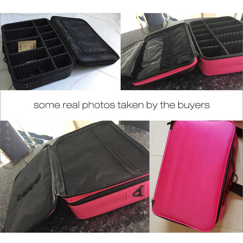 HMUNII Women Cosmetic Bag Travel Makeup Organizer Professional Make Up Box Cosmetics Pouch Bags Beauty Case For Makeup Artist 210821