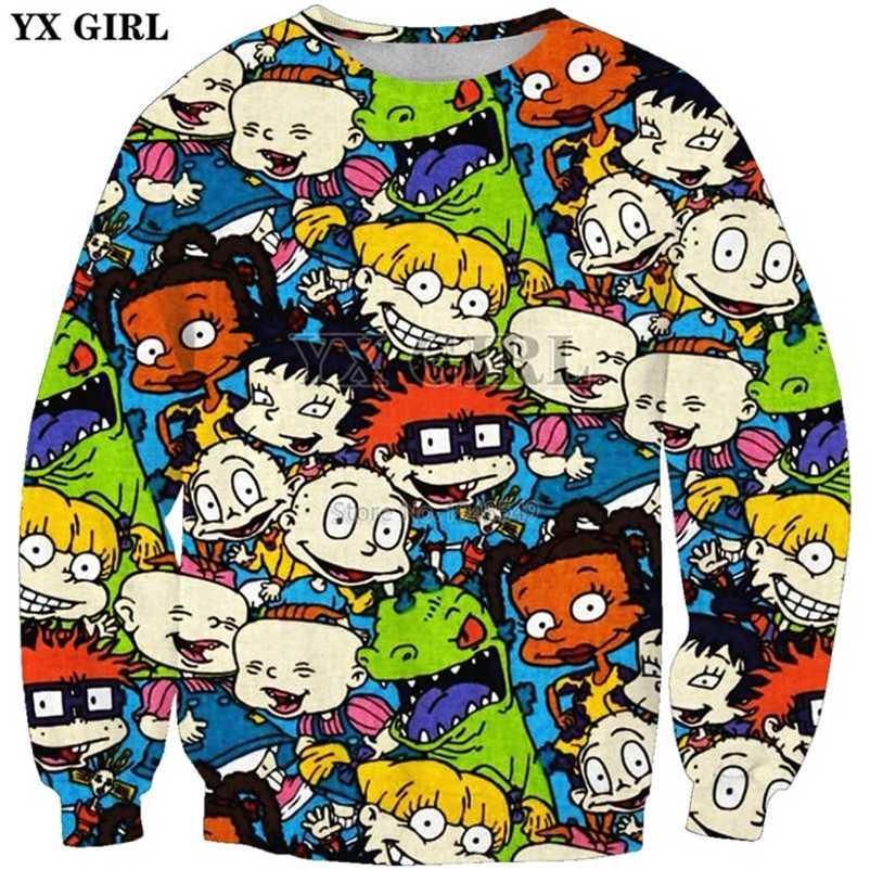 YX GIRL Drop style 3d Fashion Sweatshirt 90s Classic cartoon patterns Printed Men Women pullovers KKK-55 211116