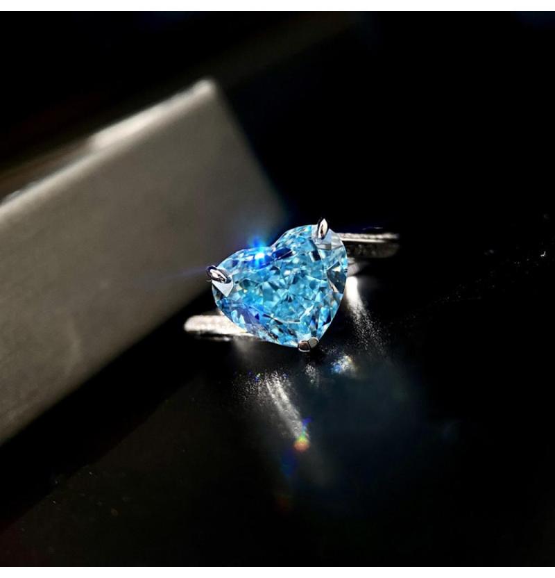 Cluster Rings Light Luxury Heart-Shaped Ring Fashion Personality Diamond Topa Blue High Carbon Female, Golden;silver
Cluster Rings Light Luxury Heart-Shaped Ring Fashion Personality Diamond Topa Blue High Carbon Female, Golden;silver