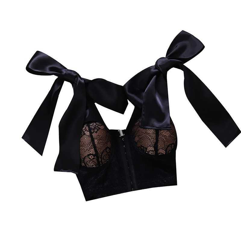 DEAT Women Sleeveless Slim Fit With Lace Bow Knot Camis Arrivals Sexy Temperament Fashion Spring Summer 11D1253 210709