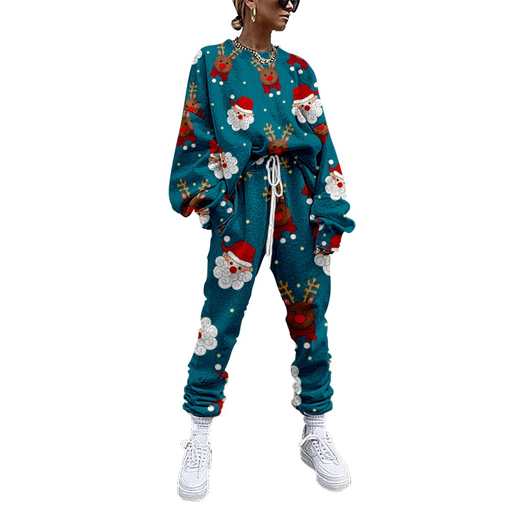 Christmas Halloween pattern women's pants autumn and winter women's sportswear thickened fleece cotton suit 2-piece sweatshirt pants suit, Picture3
Christmas Halloween pattern women's pants autumn and winter women's sportswear thickened fleece cotton suit 2-piece sweatshirt pants suit, Picture3