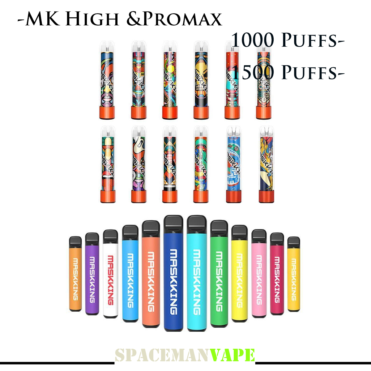 Maskking High Pro& ProMax Disaposable Vape 1000 1500 Puffs E Cigarettes With 3.5 4.5ml 5% Capacity 600 850mAh Battery 12 13 colors VS Air Ba
Maskking High Pro& ProMax Disaposable Vape 1000 1500 Puffs E Cigarettes With 3.5 4.5ml 5% Capacity 600 850mAh Battery 12 13 colors VS Air Ba