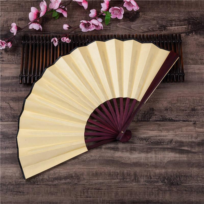 Party Favor Bamboo Large Rave Folding Hand Fan For Men/Women - Chinese Japanese Tai Chi Handheld Performance Decorations Dan