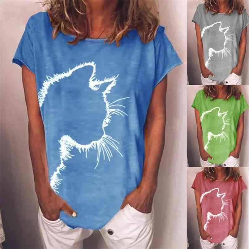 Women' Summer Printed Short Sleeved Round Neck T Shirt Casual Loose Plus Size Ladies Fashion Tops -5XL 210708, Blue
Women' Summer Printed Short Sleeved Round Neck T Shirt Casual Loose Plus Size Ladies Fashion Tops -5XL 210708, Blue
