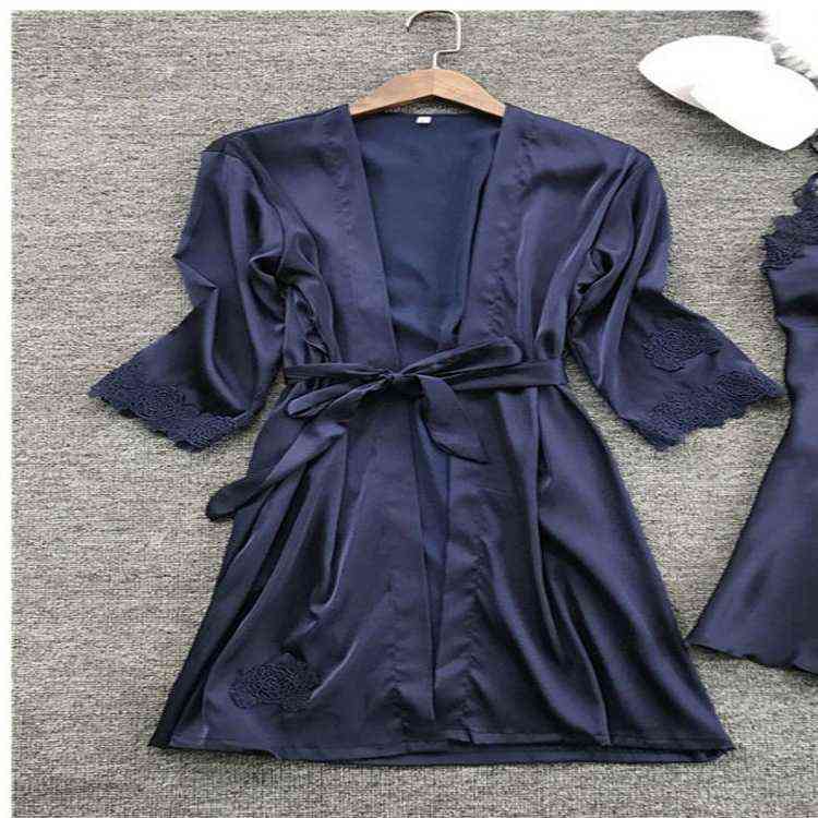 Customized products summer women's home clothes Japanese bathrobe imitation silk bathrobe Nightgown 211202
Customized products summer women's home clothes Japanese bathrobe imitation silk bathrobe Nightgown 211202