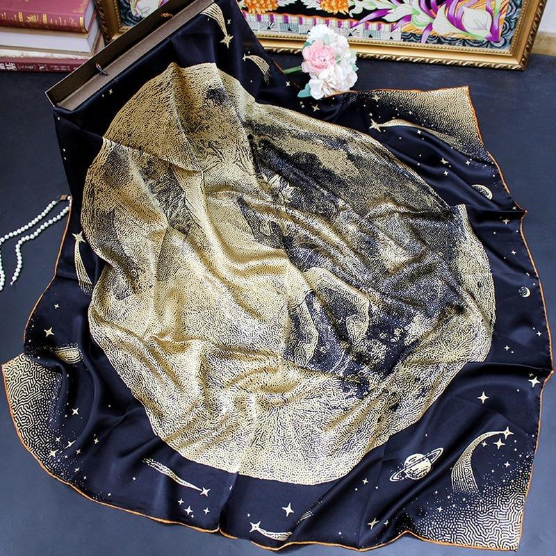 Scarves High-end And Elegant Women's White Moonlight Print Series Quality Plain Crepe Satin Silk Exquisite Hand-rolled Edge Scarf Shawl
Scarves High-end And Elegant Women's White Moonlight Print Series Quality Plain Crepe Satin Silk Exquisite Hand-rolled Edge Scarf Shawl