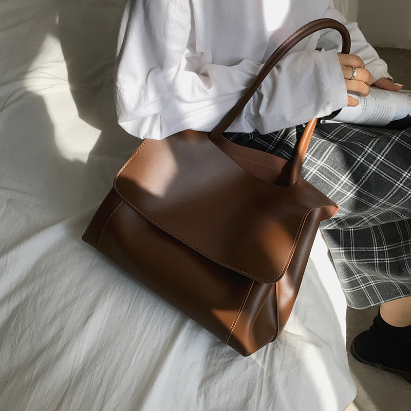 Brown Bag Female Large-capacity Simple Tote Bags Fashion Underarm Briefcase Hobo Designer High-end Korean Shoulder Purse s