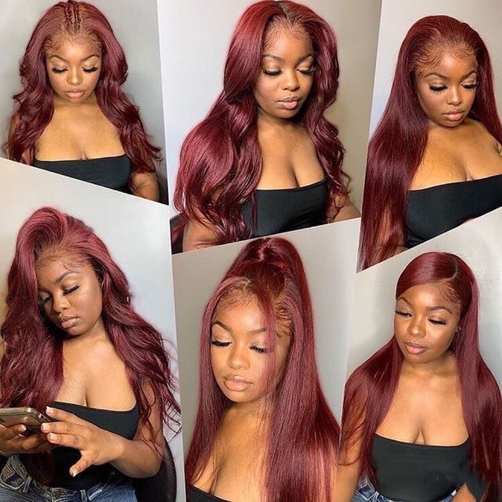 New 613 Blue/Pink/Purple/Yellow/red Colorful Brazilian Straight lace front wig Pre Plucked Lace Frontal synthetic hair wig for women