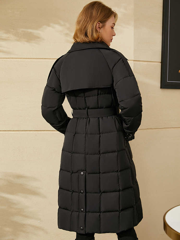 Minimalism Winter Coat Women Fashion 90%White Duck Down Women's Jacket Causal Thick Lapel Solid 12070475 210527