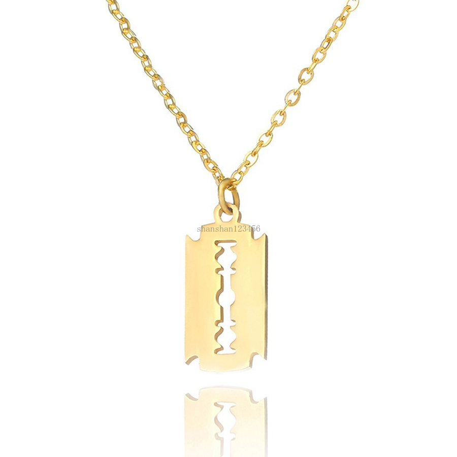 Silver Gold Razor Blade Pendant Necklaces Stainless Steel Chains Fashion Jewelry for Women Men Will and Sandy
Silver Gold Razor Blade Pendant Necklaces Stainless Steel Chains Fashion Jewelry for Women Men Will and Sandy