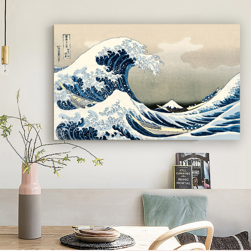 Decoration Wall Art Japanese Style Painting Kanagawa Surf Canvas Art Posters and Prints On Canvas Painting Decorative Pictures