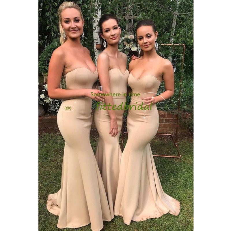 2020 Charming Champagne Strapless Evening Gowns Formals Wear Mermaid Long Backless Plus Size Prom Gowns Cheap Bridesmaid Dress
2020 Charming Champagne Strapless Evening Gowns Formals Wear Mermaid Long Backless Plus Size Prom Gowns Cheap Bridesmaid Dress
