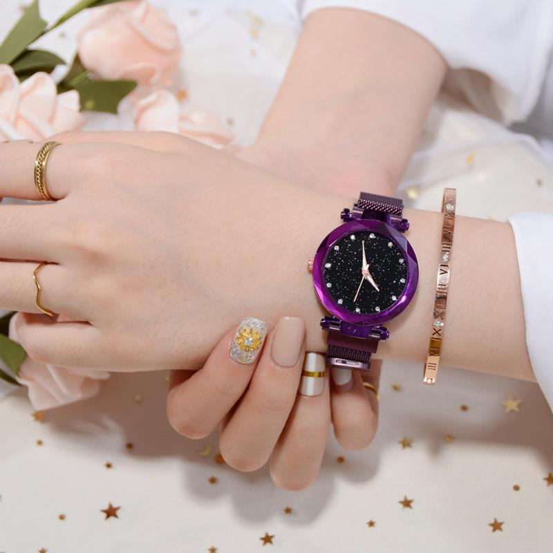 Wristwatches Magnet Watch For Women Starry Sky Fashion Trend Korean Waterproof Network Red Quartz Wristwatch Lady Clock 2021 Bayan Kol Saati, Gold
Wristwatches Magnet Watch For Women Starry Sky Fashion Trend Korean Waterproof Network Red Quartz Wristwatch Lady Clock 2021 Bayan Kol Saati, Gold