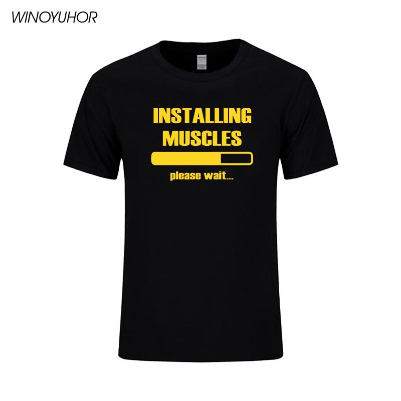 Men's T-Shirts Funny Men T-Shirt Installing Muscles Printed T Shirt Mens Summer Casual Fitness 100% Cotton Tops Tees, White;black
Men's T-Shirts Funny Men T-Shirt Installing Muscles Printed T Shirt Mens Summer Casual Fitness 100% Cotton Tops Tees, White;black