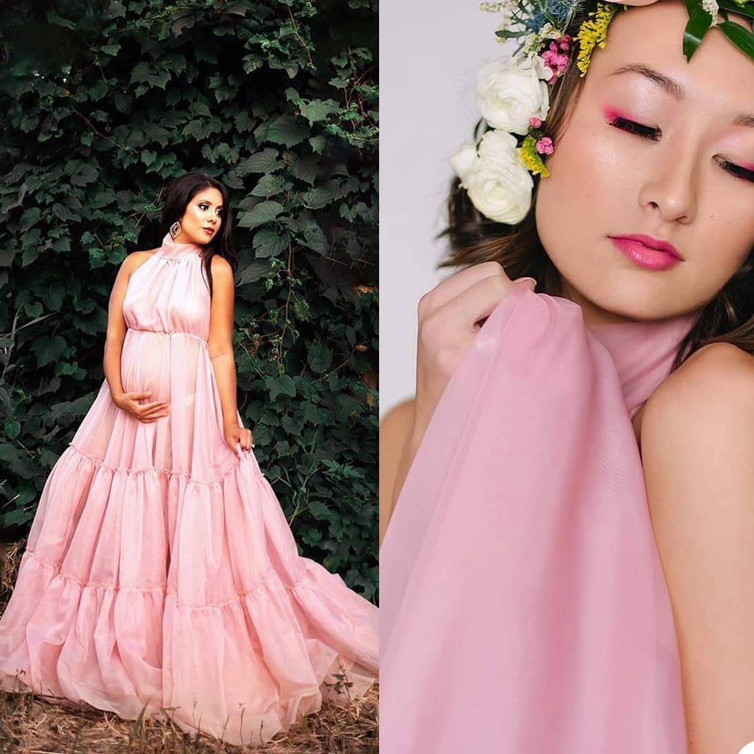 2021 Pink Plus Size Pregnant Ladies A Line Sleepwear Dress Nightgowns For Photoshoot Lingerie Bathrobe Nightwear Baby Shower