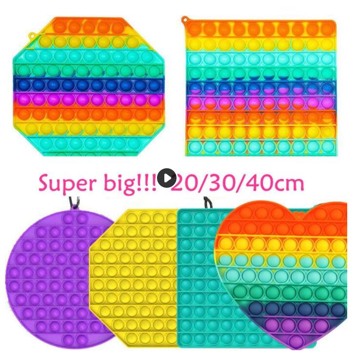 20/30/40CM!!! Super Big Size Push Bubble Fidget Toys Autism Needs Squishy Stress Reliever Rainbow Adult Kid Funny Anti-stress Fidget Party BJ12
20/30/40CM!!! Super Big Size Push Bubble Fidget Toys Autism Needs Squishy Stress Reliever Rainbow Adult Kid Funny Anti-stress Fidget Party BJ12