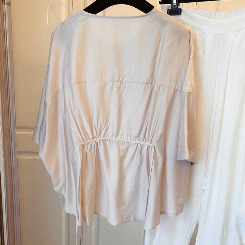 Summer Women Doll Shirt Ouff Sleeve O-neck Causal Sweet Blouse Tops Korean Shirring Blusas Camisas Mujer 6J572 210603