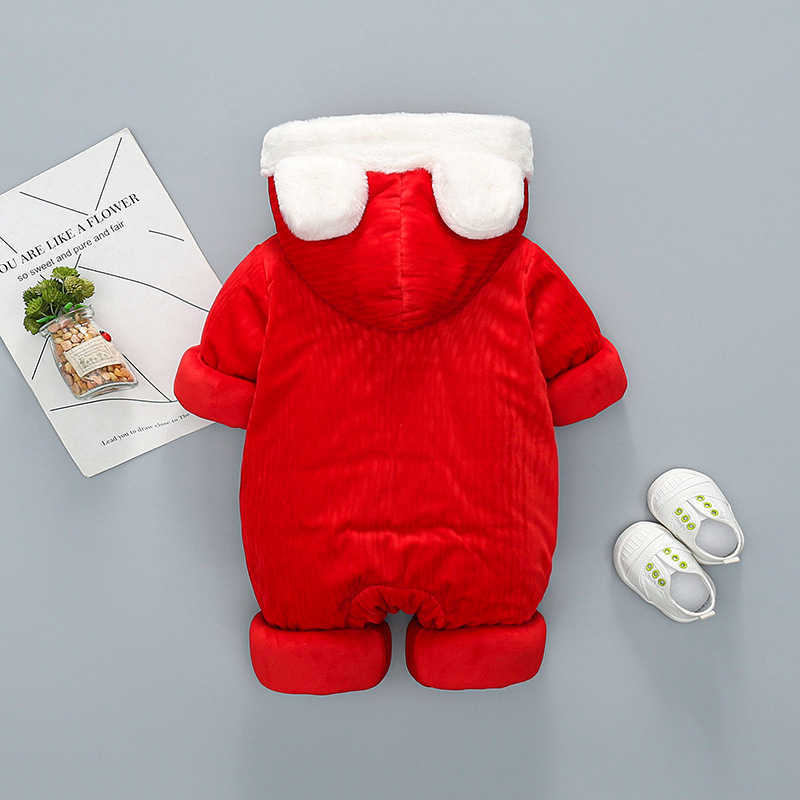 Baby Year Costume Winter Traditional Chinese Spring Festival Kids Clothing Born Infant Red Rompers For Boys Girls 210529