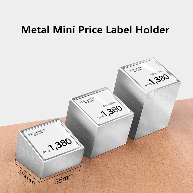 Small Mini Price Label Card Sign Block Ticket Holder Tags Product Name Price Holder Stand Cube For Retail Store
