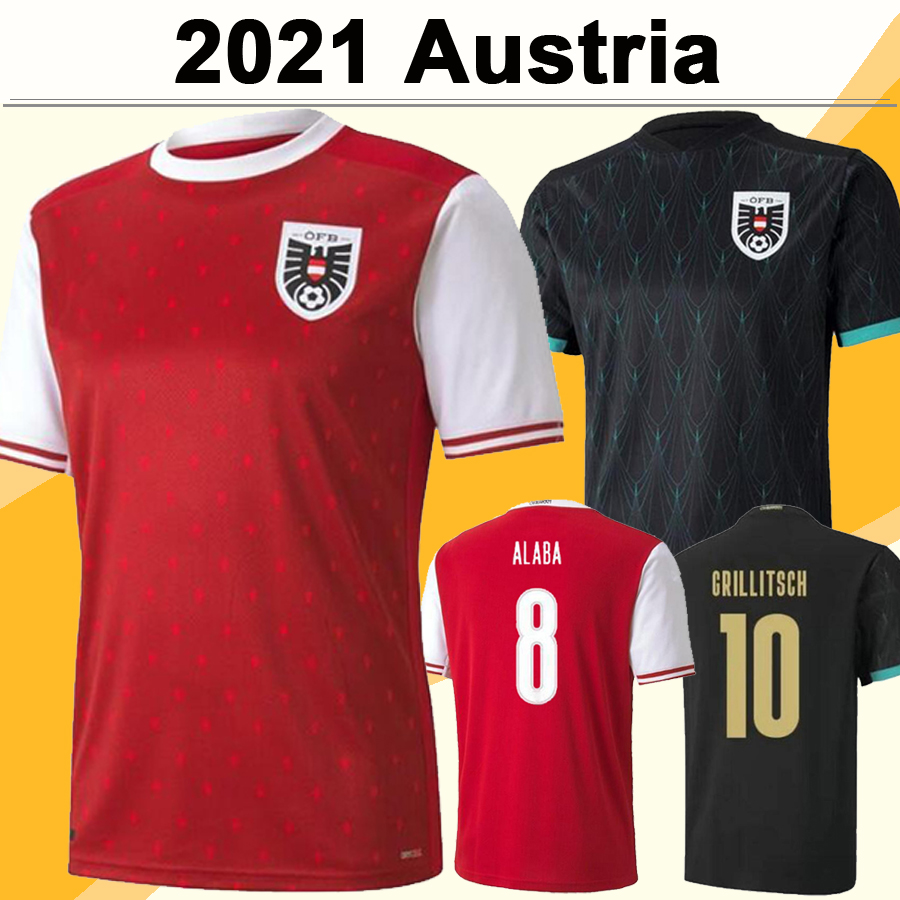 2021 Austria National Team Mens Soccer Jerseys GRILLITSCH ALABA SABITZER GIBIC KALAJDZIC SCHLAGER Home Away Football Shirts Uniforms