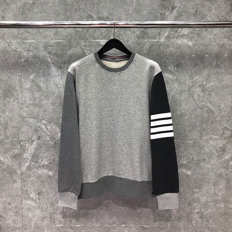 Tb Thom and Browne Sweatshirt Men Cotton Fun-mix Patchwork Striped 4-bar O-neck Casual Pullover Jersey Women Korean Style for Lovers, Gray
Tb Thom and Browne Sweatshirt Men Cotton Fun-mix Patchwork Striped 4-bar O-neck Casual Pullover Jersey Women Korean Style for Lovers, Gray