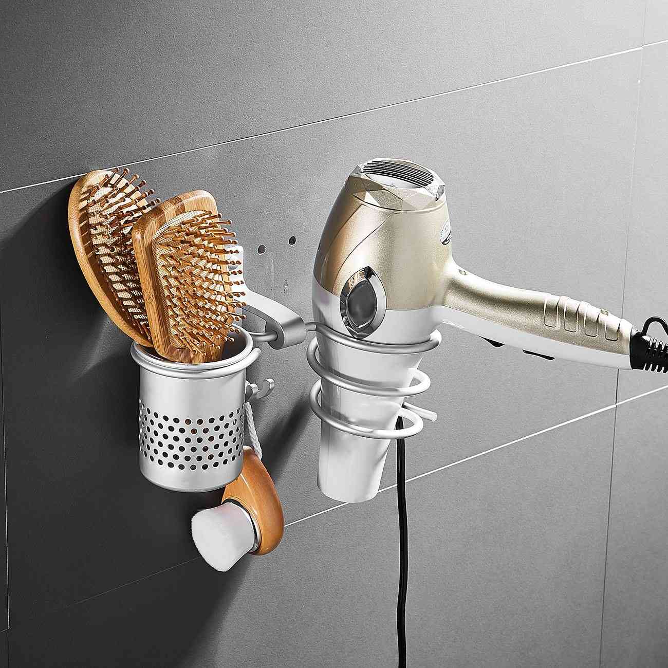 Organizer Storage Basket, Aluminum Hanging Rack Organizer with for Flat Iron, Curling Wand, Hair Straighteners, Brushes