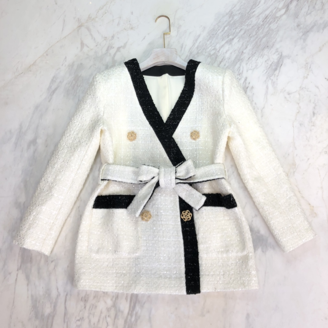 2021 Autumn White Tweed Women' Jackets Designer Buttons Pockets Straps Women Coats 92503, Color as shown
2021 Autumn White Tweed Women' Jackets Designer Buttons Pockets Straps Women Coats 92503, Color as shown