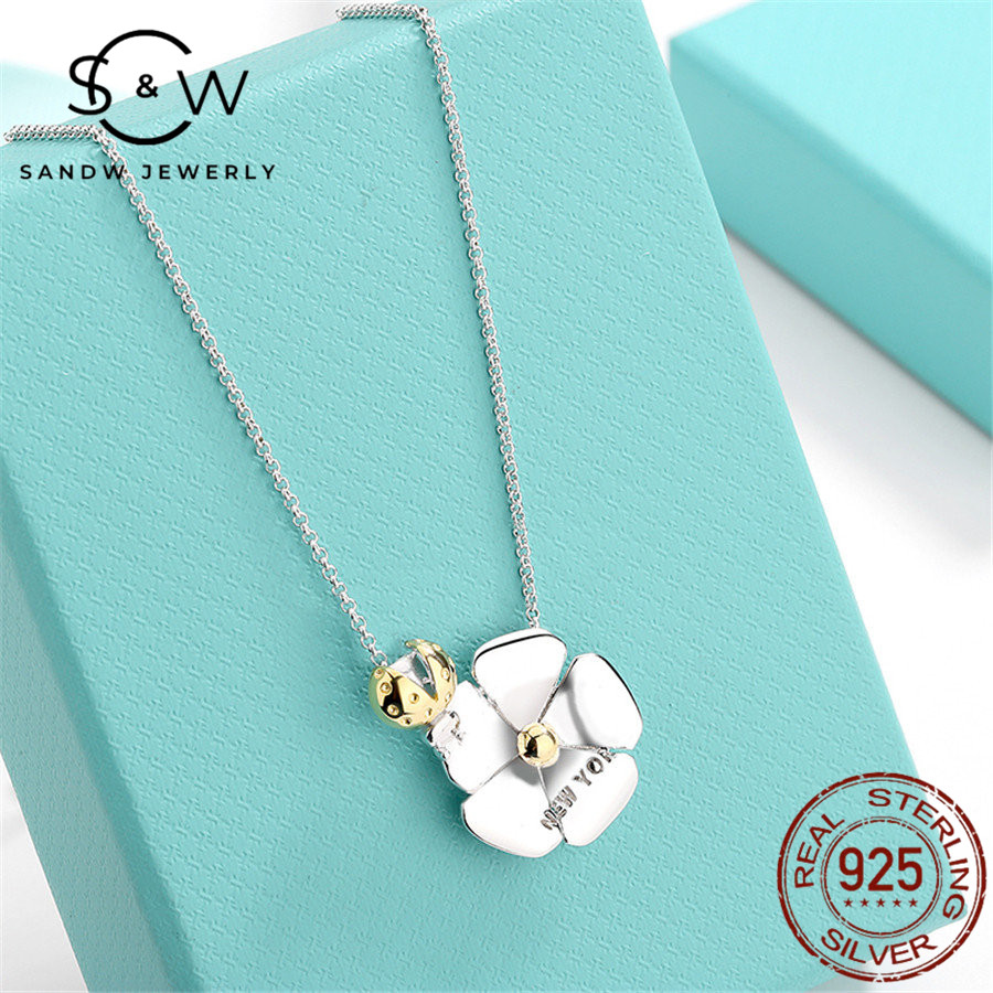 SANDW S925 Sterling Silver Jewelry Ladybug Flower Necklace Lady Pendant Original Sweet Romantic Wedding Engagement Memorial Gift for Lovers
SANDW S925 Sterling Silver Jewelry Ladybug Flower Necklace Lady Pendant Original Sweet Romantic Wedding Engagement Memorial Gift for Lovers