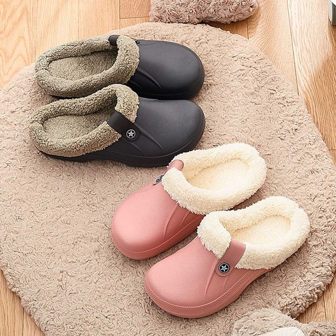 Men Slippers Indoor EVA Winter Waterproof Warm Home Cotton Shoes Fur Women Slipper Male Couple Platform Shoes Fluffy Big Size P0828, B-gray
Men Slippers Indoor EVA Winter Waterproof Warm Home Cotton Shoes Fur Women Slipper Male Couple Platform Shoes Fluffy Big Size P0828, B-gray